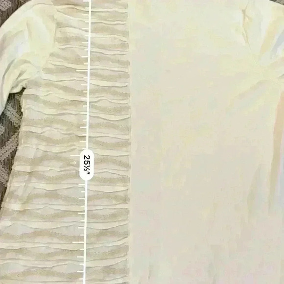 Soft Surroundings X-Large Ivory Sabal Textured Cowl Neck Sweater White Cream - Picture 8 of 8